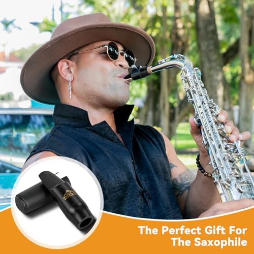 EASTROCK Alto Saxophone Mouthpiece Kit with Cap, Durable ABS Sax Mouthpiece for Alto Sax, Easy-Blowing Design for Beginners Students and Practice