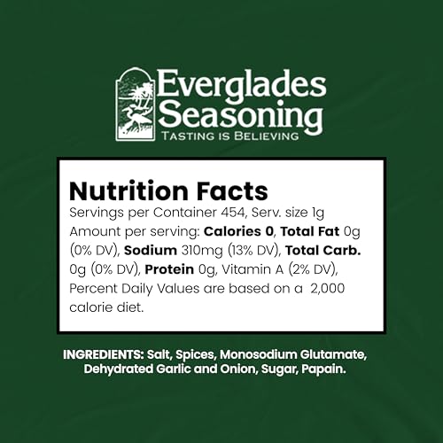 Everglades All Purpose Seasoning Blend - Southern Herbs & Spices - 16 oz | Gluten Free, No Pesticides, Granule Form, Made In Florida, For Meat Seafood Veggies