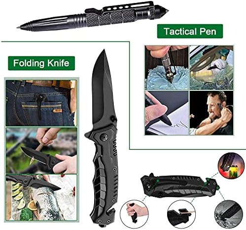 Angieast Survival Kit 35 in 1, First Aid Kit, Survival Gear, Survival Tool Gifts for Men Boyfriend Him Husband Fathers Day Camping, Hiking, Hunting