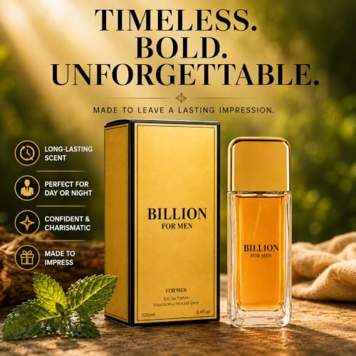 Sandora Fragrances Billion For Men Eau de Toilette Spray - Men's Fragrance with Citrus, Mint