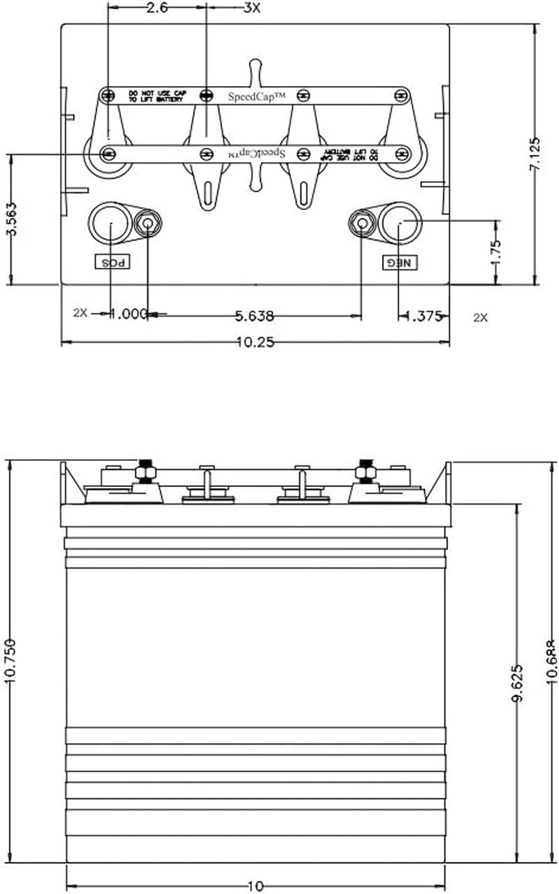 US BATTERY US8VGC-XC2 8V 170Ah Group Size GC8 Flooded Lead Acid Deep Cycle Golf, RV Battery