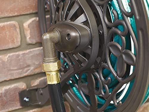 AMES 2398110 NeverLeak Decorative Wall Mount Hose Reel, Brown