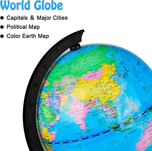 Wizdar 4 inch World Globe for Kids Learning