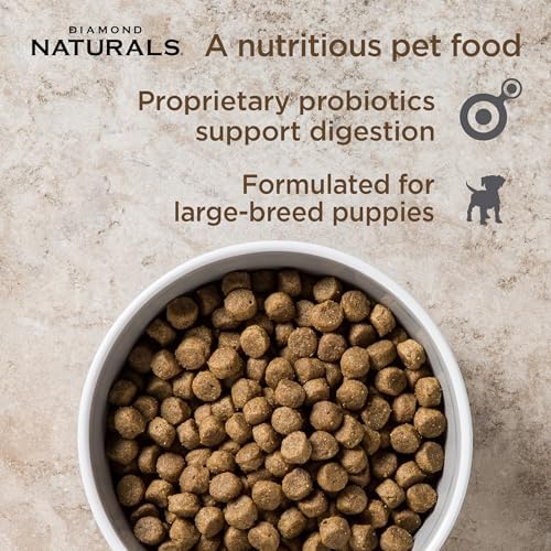 Diamond Naturals Large Breed Adult Dry Dog Food, Chicken & Rice, 40lb | With Real Cage Free Chicken | Glucosamine & Chondroitin to Help Support Large Breed Dogs | Probiotics for Digestive Support