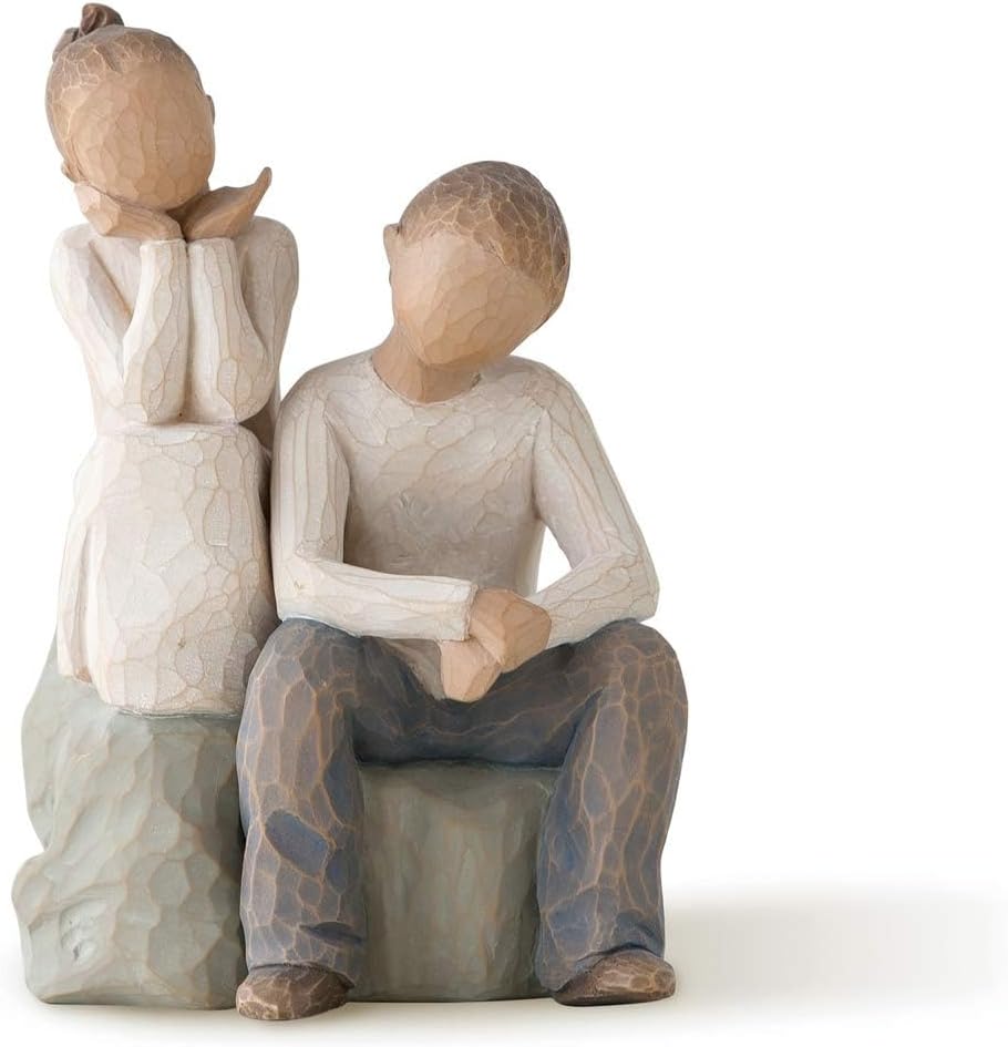 Willow Tree We are Three, Sculpted Hand-Painted Figure, Darker Skin | Cast from a Susan Lordi Original Carving, Celebrates Close Bonds, Meaningful Relationships, Thoughtful Keepsake Gift Idea