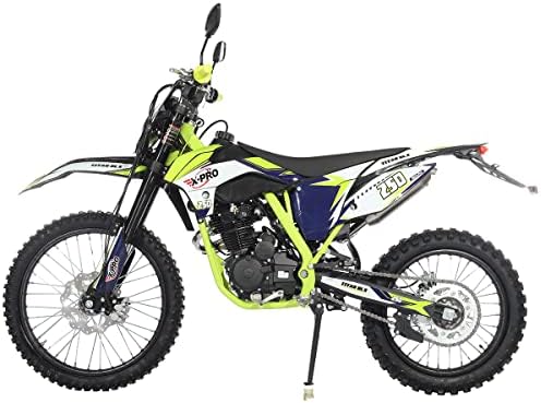 X-PRO Titan DLX 250cc Gas Dirt Bike Pit Bike Adult Bike,Big 21"/18" Wheels, Zongshen Engine! (Green)