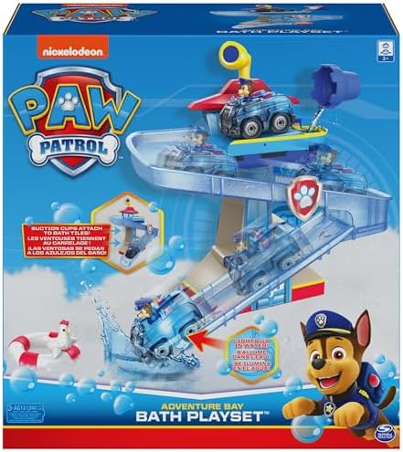 Paw Patrol Adventure Bay Bath Playset with Light-Up Chase Vehicle