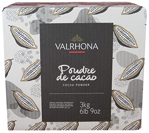 Valrhona Cocoa Powder - 3 kg | #159 20/22% Fat Unsweetened Dutch Cocoa for Brownies, Cakes, Cookies, Frosting/Fillings, Ganache, Beverages