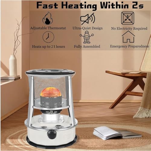 Kerosene Stove Heater for Indoor Camping, Large Kerosene Stove with Automatic Extinguisher for Home, Heating, Cooking, Garage