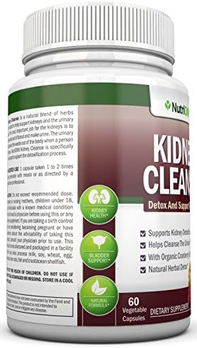 KIDNEY CLEANSE - Detox and Support For Urinary Tract, Bladder and Kidneys - All Natural Herbal Supplement Formula With Organic Cranberry, Astragalus