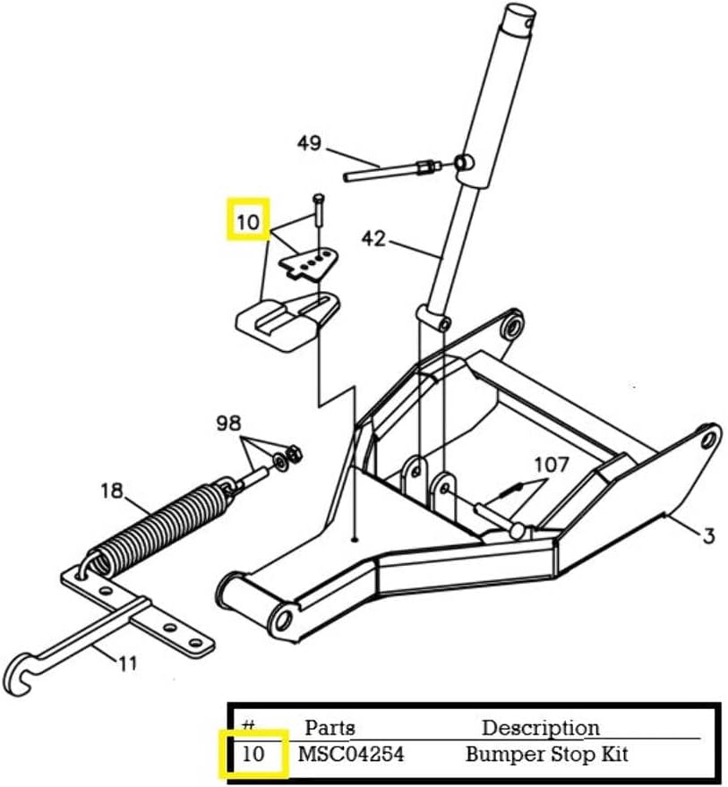 MR. Snowplow Replaces BOSS Part MSC04254 Bumper Stop KIT with Hardware