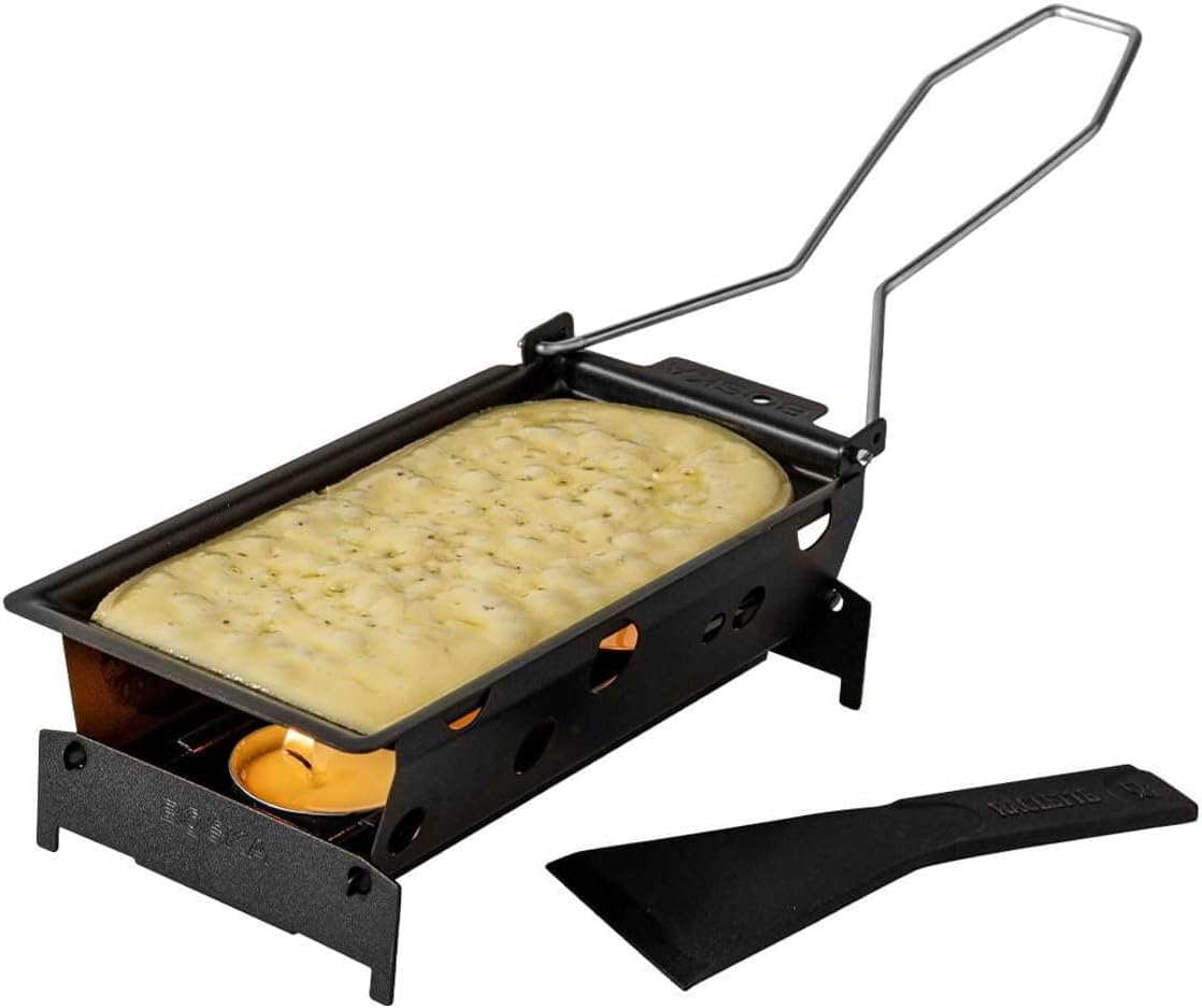 Boska Raclette Grilling Set - Partyclette to Go Set - Suitable for Cheese, Meat, Fish, and Vegetables - Portable Non-Stick - Dishwasher Safe Wedding Registry Items