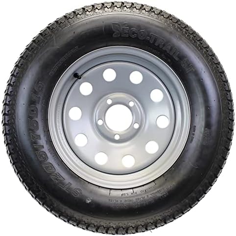 eCustomrim 2-Pack Trailer Tire Rim Assembly ST205/75D15 F78-15 5 Lug Silver | 205/75-15 Load Range C 6 Ply Tire