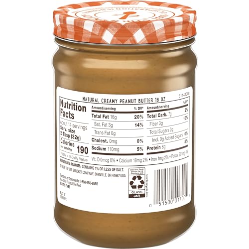 Smucker’s Natural Creamy Peanut Butter, 26 Oz. Jar