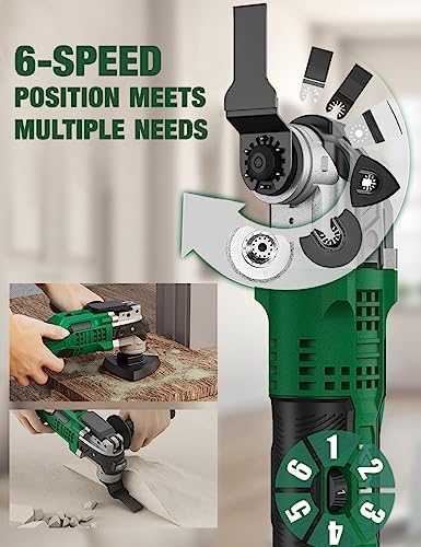 KIMO 20V Cordless Oscillating Tool Kit with 26-Pcs Accessories, Max 21000 OPM, 6 Variable Speed & 3° Oscillating Angle