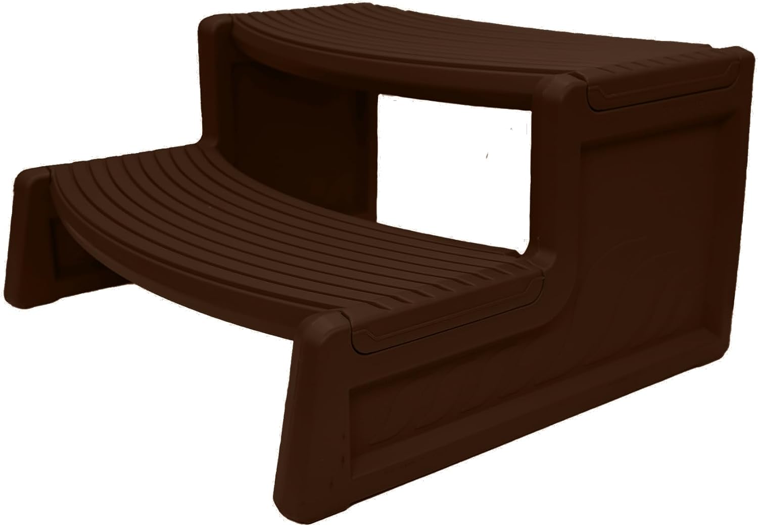 Confer Plastics Resin Multi Purpose Outdoor Non Slip Portable Spa and Hot Tub Handi-Step Deck Patio Steps Accessories, Charcoal Grey