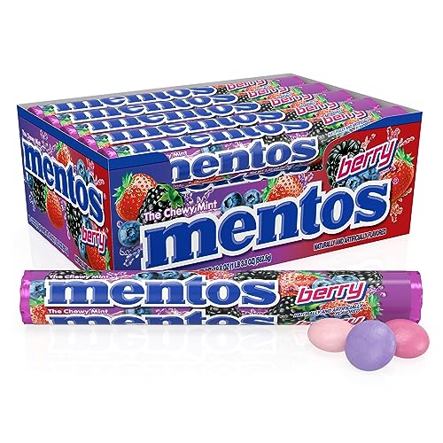 Mentos Chewy Mint Candy Roll, Cinnamon, 14 Pieces Per Roll, 15 Count Pack