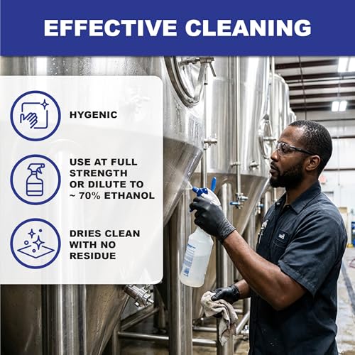 Ethyl Alcohol (Ethanol) 95% Denatured – 1 Gallon – High Purity Multi-Use Solvent – Lab, Electronics
