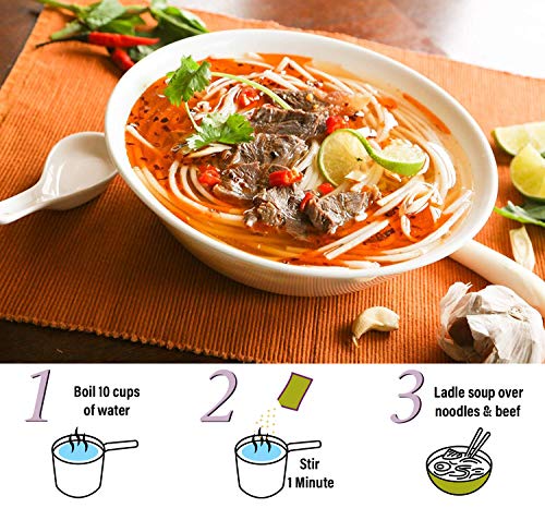Essence of Lotus Instant Spicy Beef Pho Soup Mix — Ready-to-Eat Flavorful, Restaurant-Quality Pho broth, Made in the US (Spicy Beef Soup Mix, 1-Pack) | Ready-to-Eat, broth