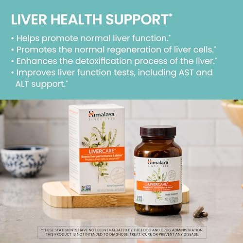 Himalaya LiverCare for Total Liver Support, Cleanse and Detox, Protects Cells & Enzymes, 375 mg, 180 Capsules, 90 Day Supply | Promotes Liver Detox