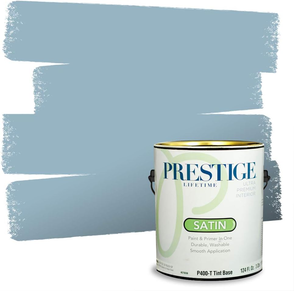 Prestige Paints E400-P-SW6506 Exterior Paint and Primer in One, 1-Gallon, Satin, Comparable Match of Sherwin Williams Vast, 1 Gallon, SW45-Vast Sky