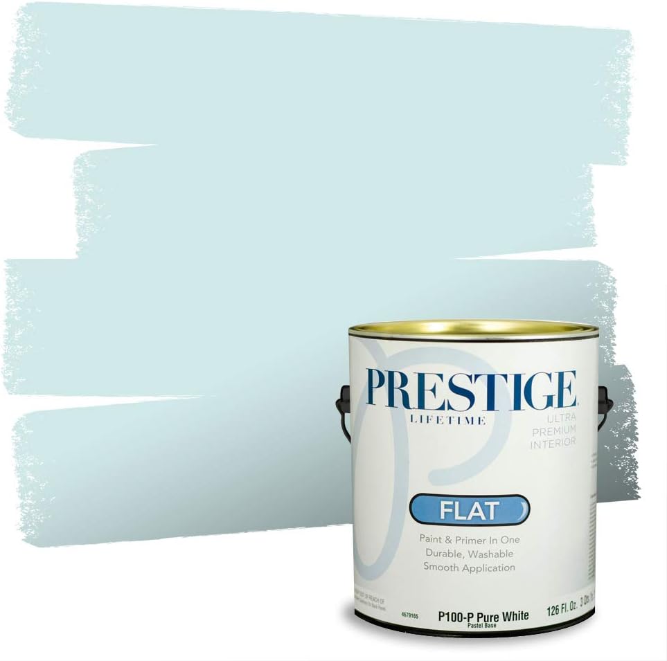 PRESTIGE Paints Exterior Paint and Primer In One, 1-Gallon, Satin, Comparable Match of Sherwin Williams* Blue Nile*