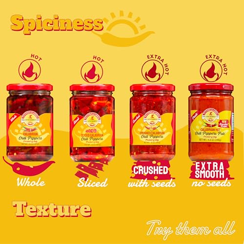 TUTTOCALABRIA Crushed Calabrian Chili Peppers, Spicy Condiment, 10 oz | Crushed Chili Pepper Condiment in Extra Virgin Olive Oil for Pasta, Pizza