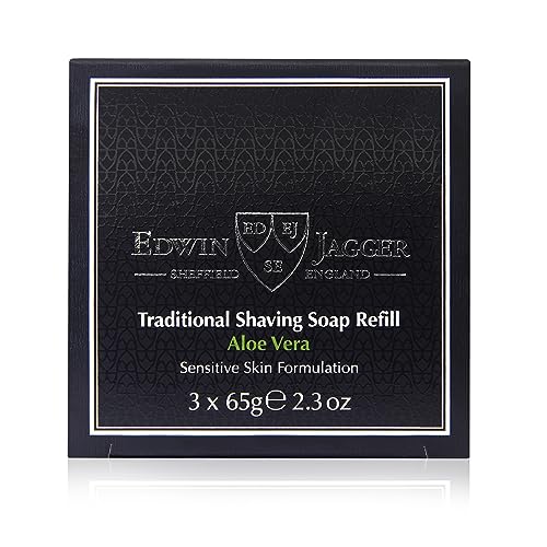 Edwin Jagger Aloe Vera Shaving Soap Refill 65g (3 Pack)