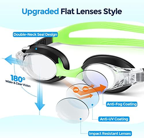 Portzon Unisex-Child Swim Goggles, Anti Fog No Leaking Clear Vision Water Pool Swimming Goggles