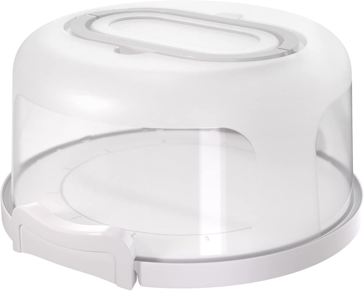 Top Shelf Elements Round Cake Carrier Two Sided Cake Holder Serves as Five Section Serving Tray, Portable Cake Stand Fits 10 inch Cake