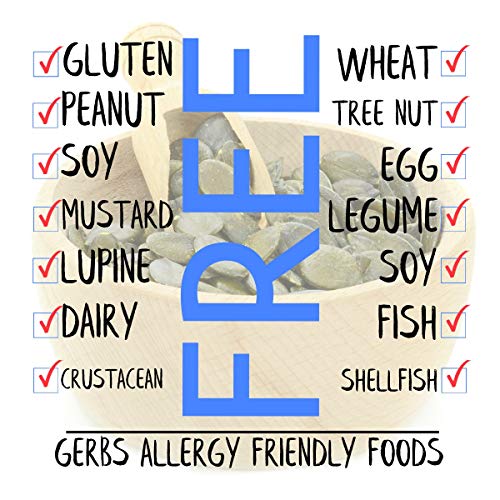 GERBS Unsalted Pumpkin Seed Kernels 4 LBS|Top 14 Allergy Free Food |Use in salads, yogurt, bake, oatmeal, trail mix|Grown in Canada, packed in US | Canadian Grown, No Additives | Naturally Crunchy & Mildly Nutty | Top 14 Allergen-Free