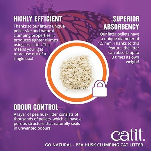 Catit Go Natural Pea Husk Clumping Cat Litter, 12.3 lb, Natural