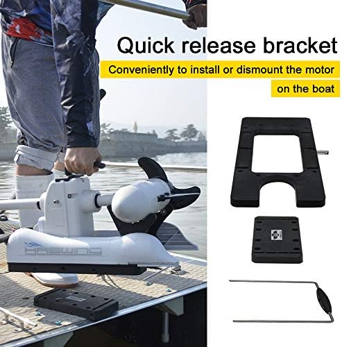 Haswing Bow Mount Trolling Motor 55lbs 48in with Remote, Quick Release | Fresh & Saltwater Ready, 164ft Wireless Remote Range, White, Fits Boats up to 19ft, Req 13.7 x 8" Flat Mount Surface