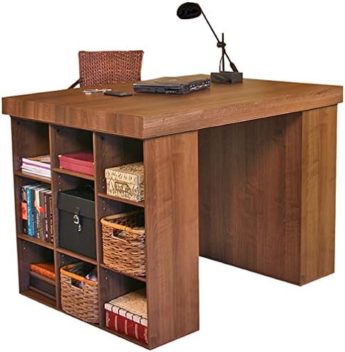Venture Horizon Project Center Desk with Two 9-Cubby Bookcase (Oak)