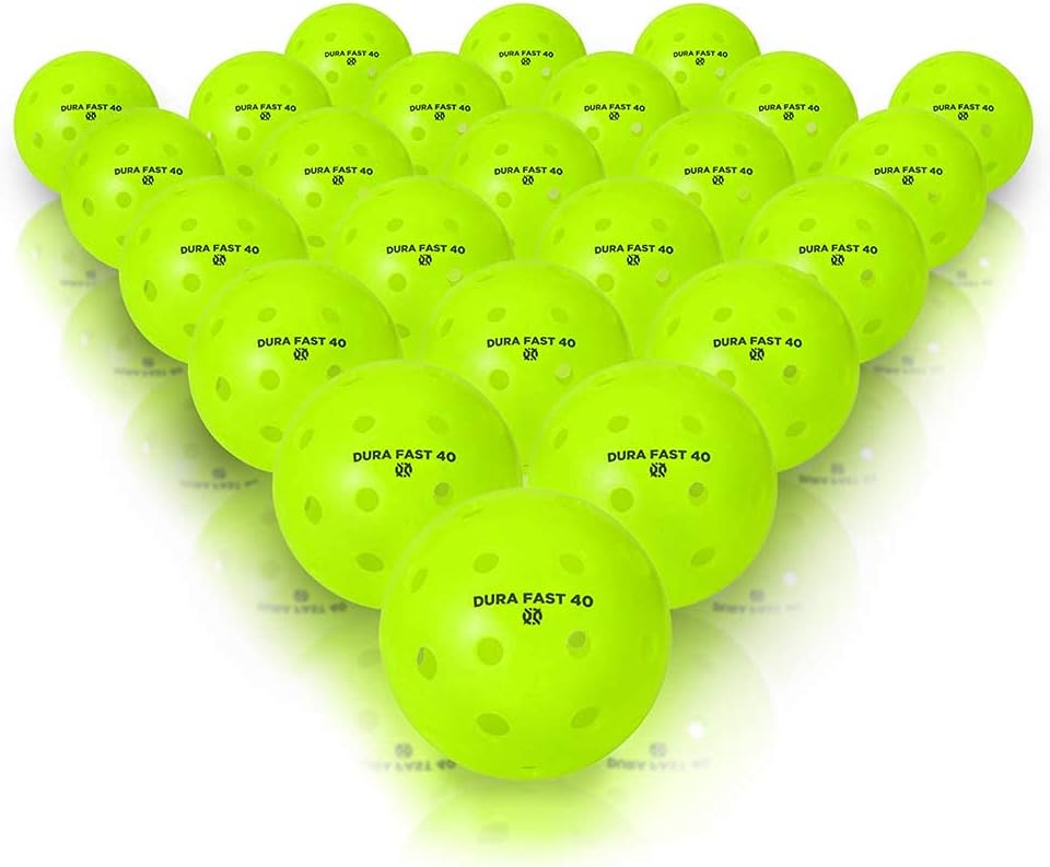 Dura Fast 40 Pickleballs | Outdoor Pickleball Balls | Neon | Two Dozen 24 Balls | USAPA Approved and Sanctioned for Tournament Play