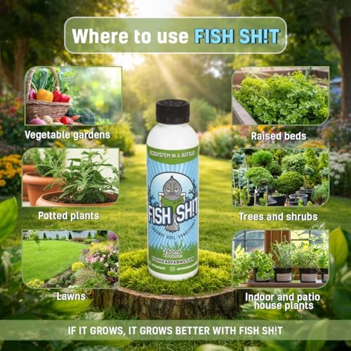 Fish Head Farms Organic Liquid Soil Conditioner, 250 ml, Living Biology for Indoor & Outdoor Plants, Root Growth, Nutrient Uptake & Water Efficiency
