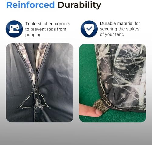SereneLife Caretaker Ground Hunting Blind – Pop-Up Camouflage Deer Blind w/Dual-Floor Kick-Outs, Water Repellent and UV Treated