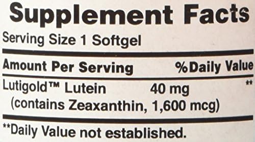 Puritan's Pride Premium Lutigold™ Lutein Carotenoid 40mg with Zeaxanthin