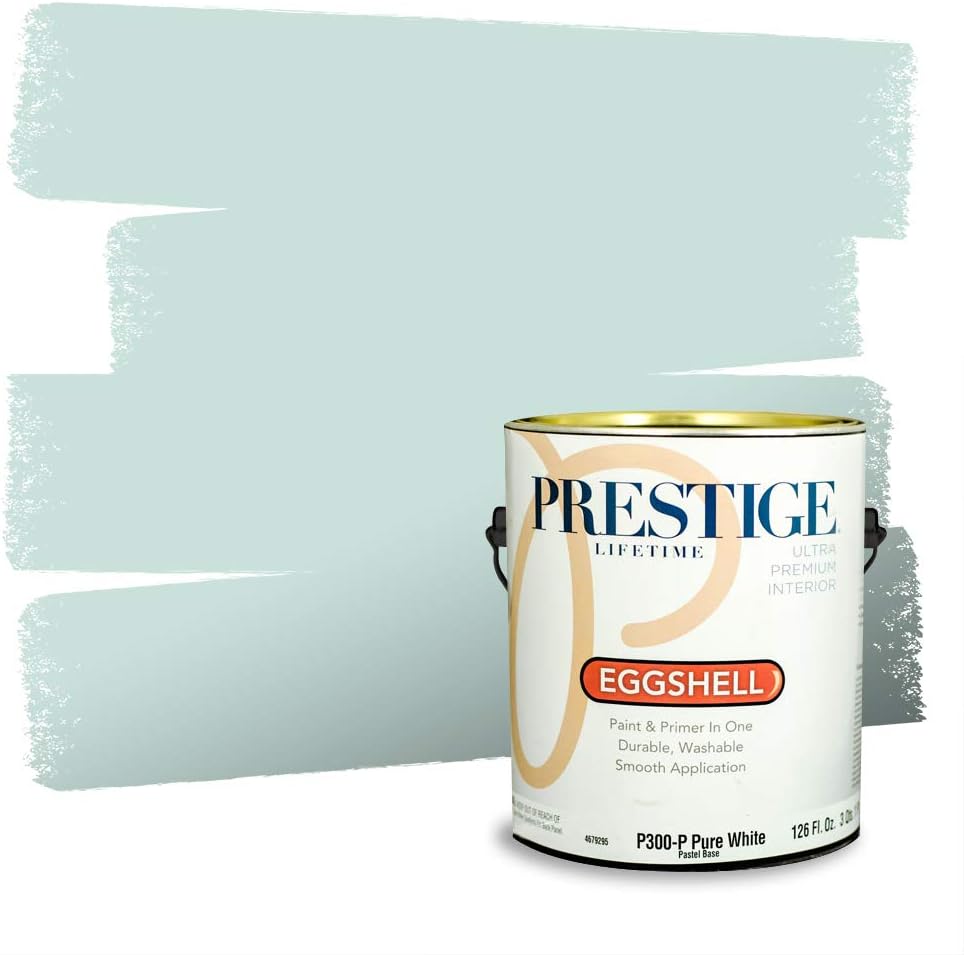 PRESTIGE Paints Exterior Paint and Primer In One, 1-Gallon, Semi-Gloss, Comparable Match of Behr* Intercoastal Gray*