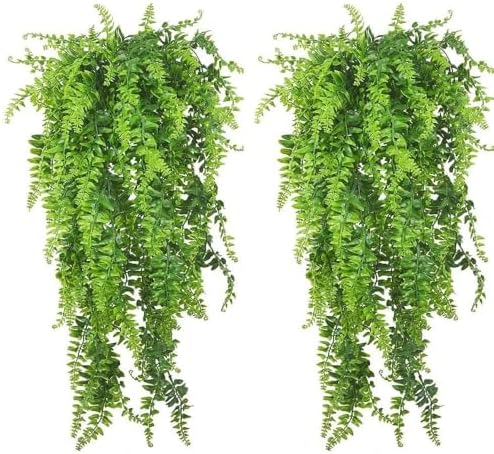 PINVNBY Reptile Plants Hanging Fake Vines Boston Climbing Terrarium Plant with Suction Cup for Bearded Dragons Lizards Crested Gecko Snake Hermit