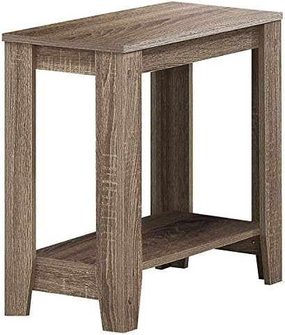Monarch Specialties I Accent End Side-Lamp Table with Shelf, 24" x 12" x 22", Cappuccino