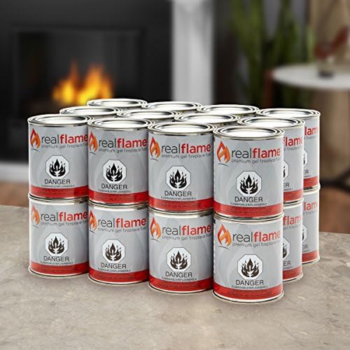 Real Flame Gel Fuel Cans - 12-Pack - Gelled Isopropyl Alcohol for Indoor or Outdoor Fireplaces