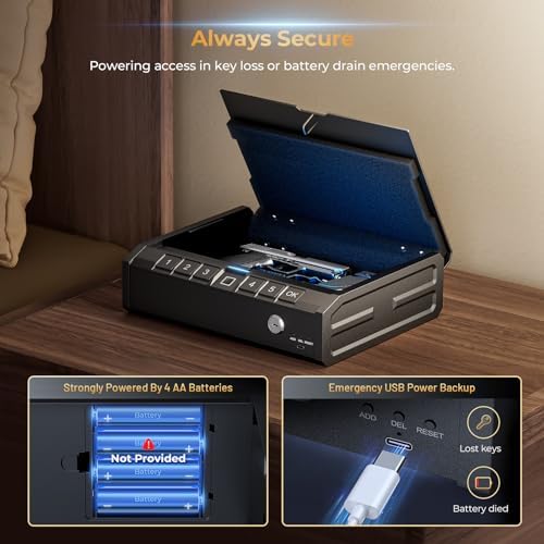 ONNAIS Iron SE Biometric Gun Safe for Handgun with Fingerprint Keypad Lock
