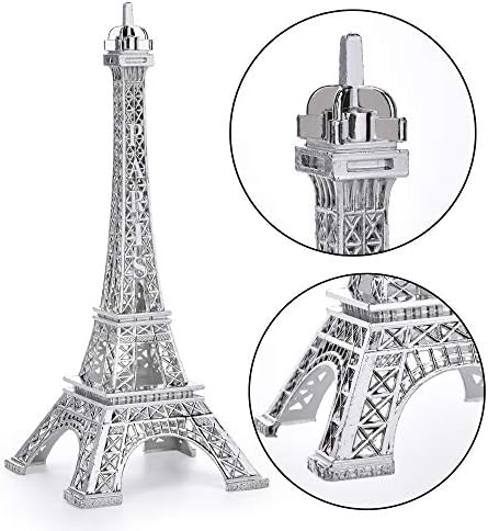 ESHATO Gold Metal Eiffel Tower Statue, 7inch Decorative Figurine Replica Stand Holder for Cake Topper Table Decor Gift Party Home Decoration