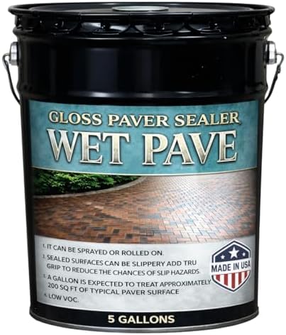 Wet Pave Paver Sealer – Waterproof & UV-Resistant Masonry Sealer for Concrete, Brick & Stone – Color Enhancing