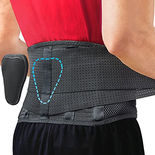 Sparthos Back Brace for Women & Men, Sciatica, Lower Back Pain - Black-L | Herniated Disc & Scoliosis Pain Relief, Adjustable Back Support Belt, Lumbar Pad, Breathable Mesh for Work & Heavy Lifting