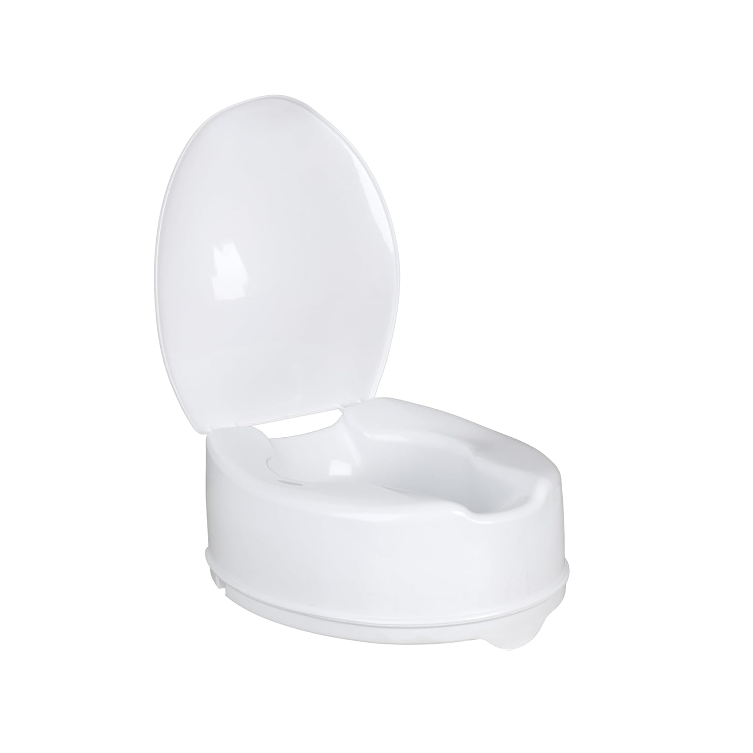 Homecraft Savanah Raised Toilet Seat 2" with Lid, Elongated & Elevated Lock Seat Support for Elderly, Handicapped and Disabled Users, White Colour | Elevated toilet seat riser for seniors and elderly; universal fit for most standard toilets, portable and…