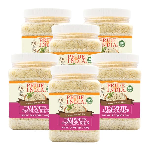 Pride Of India - Extra Long Indian Basmati Rice - Naturally Aged Aromatic Grain, 1.5 Pound Jar