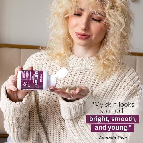 NuBest White - Glutathione 400mg & Milk Thistle Extract - Skin Brightening Supplement - Helps Beautiful and Radiant Skin - Antioxidant Supplement &