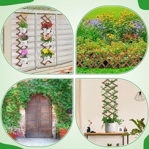 2Pcs 13x78 Expandable Wood Wall Trellis for Climbing Plants Outdoor/Indoor